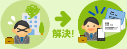 イメージ:携帯ですぐに名刺情報にアクセス